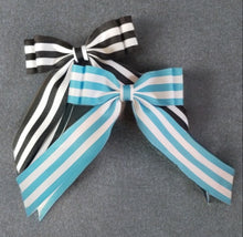 Striped Two Tier Bow with Double Tails